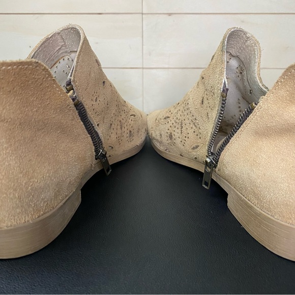 Coolway Nelia Open Toe Booties Women's Size 8 Shoes EU39 Tan Suede Leather Zip - Picture 11 of 11